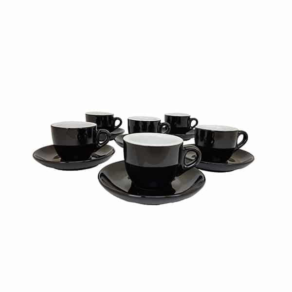 Baristapro Coloured Espresso Cups with saucers in 4 colours
