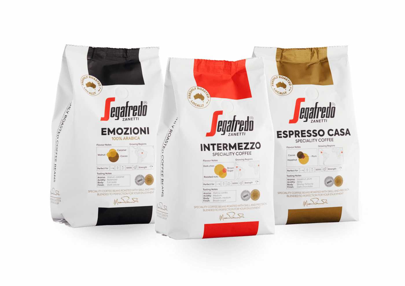 segafredo zanetti coffee bean range