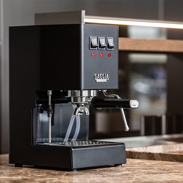 black gaggia classic coffee machine